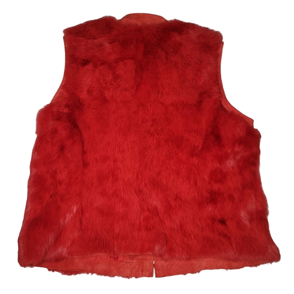 YVONNE LE MARIE red rabbit fur vest - Picture 2 of 3